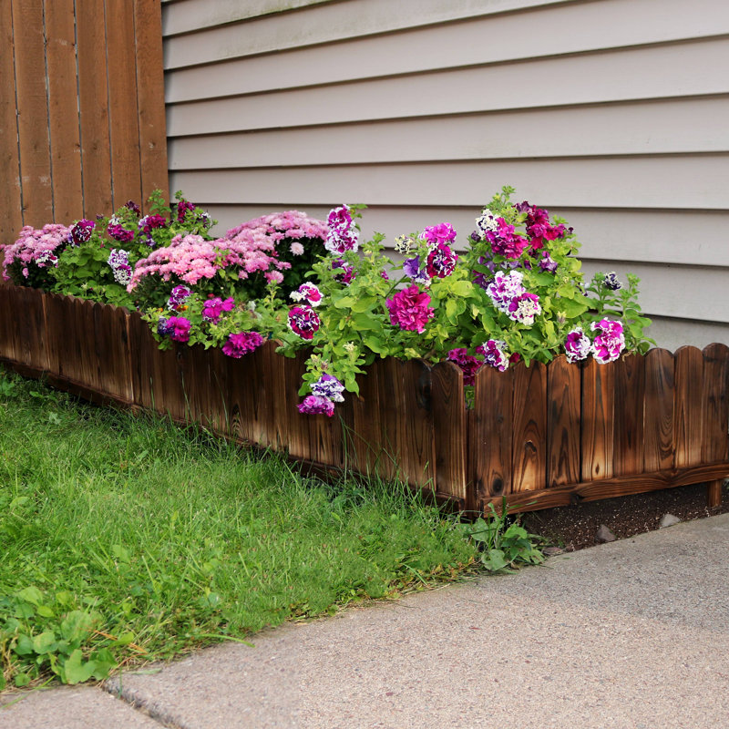 Wildon Home® Rustic Wood Garden Fence Panel Landscape Edging | Wayfair